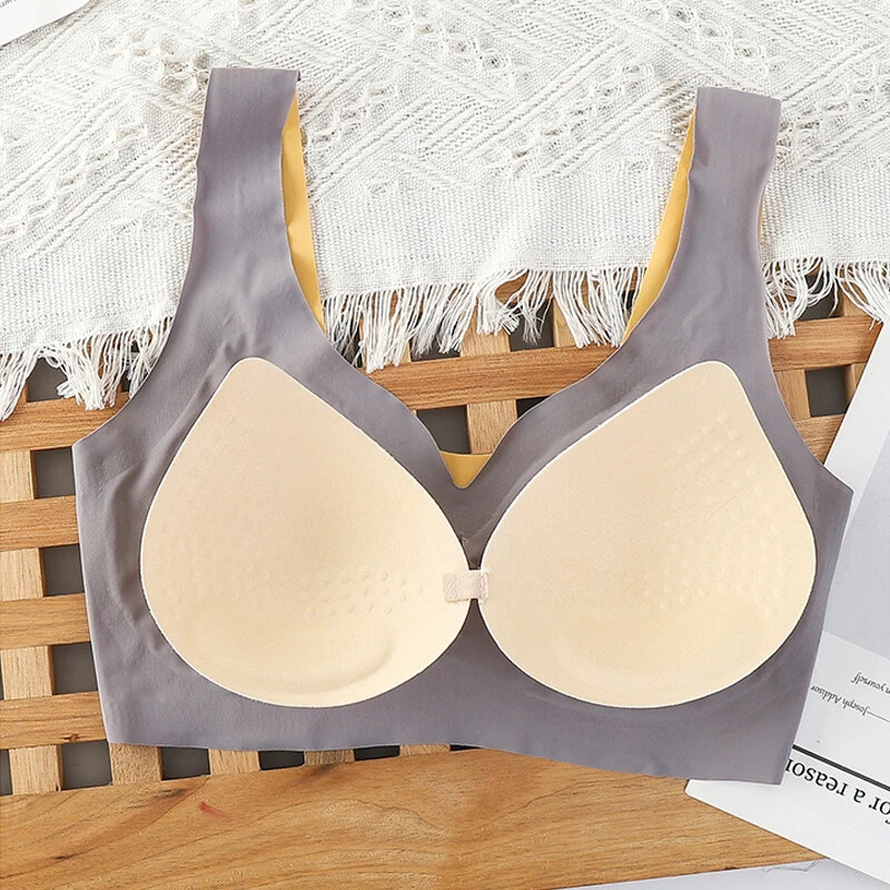Ženski bešavni sportski grudnjaci Jednodijelni ultratanki Push-up ledeno svileni aktivni grudnjak Žensko donje rublje bez rublja Crop Top