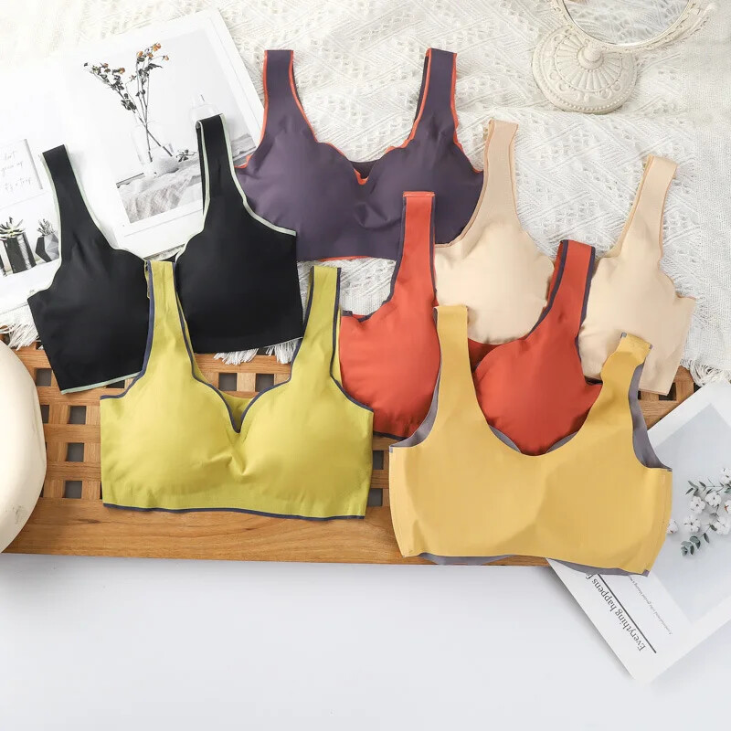 Ženski bešavni sportski grudnjaci Jednodijelni ultratanki Push-up ledeno svileni aktivni grudnjak Žensko donje rublje bez rublja Crop Top