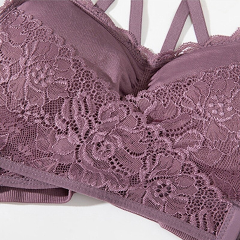 2024 Sutien sport noi pentru femei Sutiene Criss în față cu cataramă laterală Sutien sport din dantelă Sutien fără fir Push Up fără cusături cu detașabil
