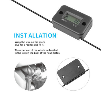 Ψηφιακός μετρητής ωρών LCD οθόνη για ποδήλατο μοτοσικλέτα ATV Snowmobile Marine Boat Σκι Dirt Gas Engine Timer Αξεσουάρ αυτοκινήτου
