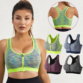 Sutien sport nou pentru femei, vopsit în spațiu, cu fermoar în față, alergare, vestă antișoc, sală, jogging, crop top, pentru femei, sutiene sport, sutien feminin