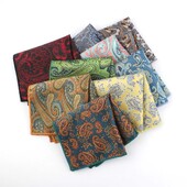 24 CM muški ručnik s džepnim kvadratom, poliester, jacquard, svečani rupčić, ovratnik, dodaci za košulju, tamnocrvena vjenčanica