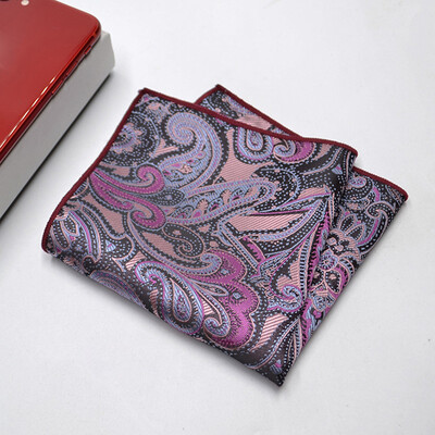 24 CM muški ručnik s džepnim kvadratom, poliester, jacquard, svečani rupčić, ovratnik, dodaci za košulju, tamnocrvena vjenčanica