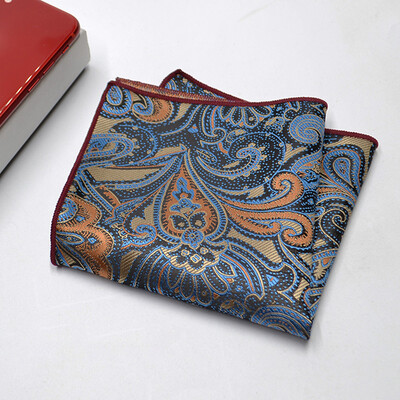 24 CM muški ručnik s džepnim kvadratom, poliester, jacquard, svečani rupčić, ovratnik, dodaci za košulju, tamnocrvena vjenčanica