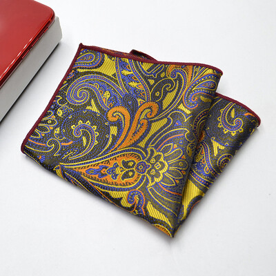 24 CM muški ručnik s džepnim kvadratom, poliester, jacquard, svečani rupčić, ovratnik, dodaci za košulju, tamnocrvena vjenčanica