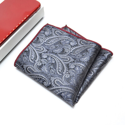 24 CM muški ručnik s džepnim kvadratom, poliester, jacquard, svečani rupčić, ovratnik, dodaci za košulju, tamnocrvena vjenčanica