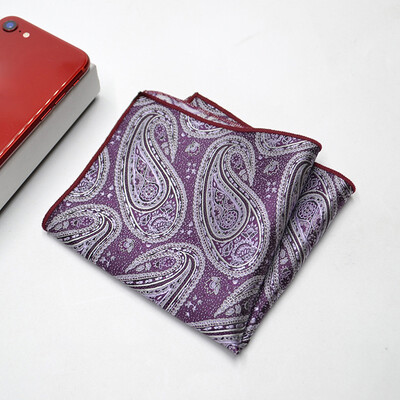 24 CM muški ručnik s džepnim kvadratom, poliester, jacquard, svečani rupčić, ovratnik, dodaci za košulju, tamnocrvena vjenčanica