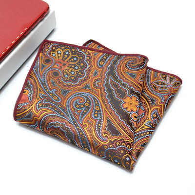 24 CM muški ručnik s džepnim kvadratom, poliester, jacquard, svečani rupčić, ovratnik, dodaci za košulju, tamnocrvena vjenčanica