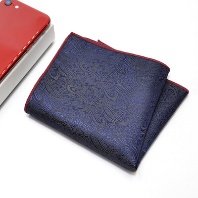 24 CM muški ručnik s džepnim kvadratom, poliester, jacquard, svečani rupčić, ovratnik, dodaci za košulju, tamnocrvena vjenčanica