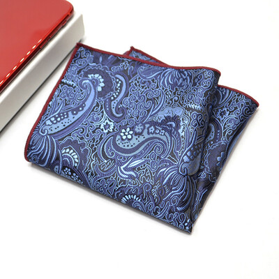 24 CM muški ručnik s džepnim kvadratom, poliester, jacquard, svečani rupčić, ovratnik, dodaci za košulju, tamnocrvena vjenčanica