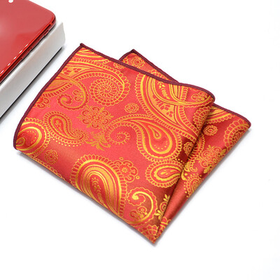 24 CM muški ručnik s džepnim kvadratom, poliester, jacquard, svečani rupčić, ovratnik, dodaci za košulju, tamnocrvena vjenčanica