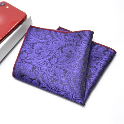 24 CM muški ručnik s džepnim kvadratom, poliester, jacquard, svečani rupčić, ovratnik, dodaci za košulju, tamnocrvena vjenčanica