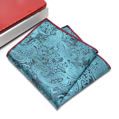 24 CM muški ručnik s džepnim kvadratom, poliester, jacquard, svečani rupčić, ovratnik, dodaci za košulju, tamnocrvena vjenčanica