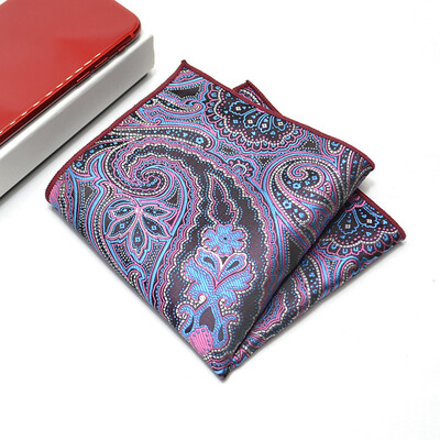 24 CM muški ručnik s džepnim kvadratom, poliester, jacquard, svečani rupčić, ovratnik, dodaci za košulju, tamnocrvena vjenčanica