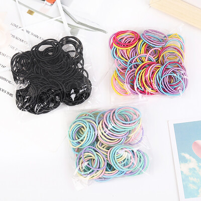 100 buc/lot 3 CM Accesorii pentru păr Fete Benzi elastice Scrunchy Elastic Hair Bands copii copii decorațiuni bentiță legături Gumă pentru păr