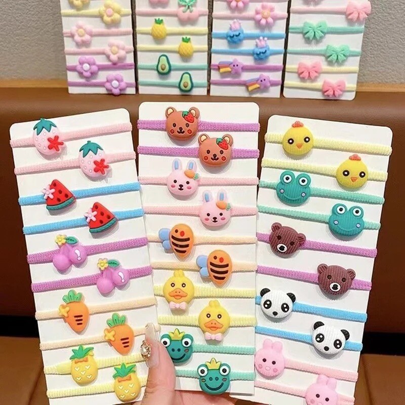 10 bucăți/set pentru copii drăguț bentiță elastică frânghii de păr fetiță culoare bomboană la modă cerc de păr accesorii pentru păr