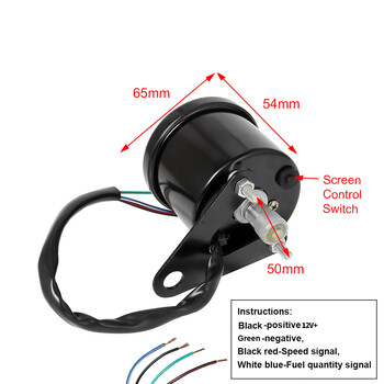 Universal Digital Motorcycle Speedometer LCD Οθόνης Ταχύμετρο Τεχνόμετρο Τεχνόμετρο καυσίμου για Harley Honda Cafe Racer 1-4 Cylinders