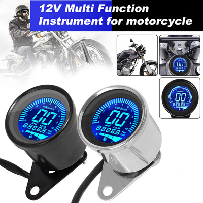 Ecran LCD digital universal pentru motociclete Vitezometru Odometru Tehometru Indicator de combustibil pentru Harley Honda Cafe Racer 1-4 cilindri