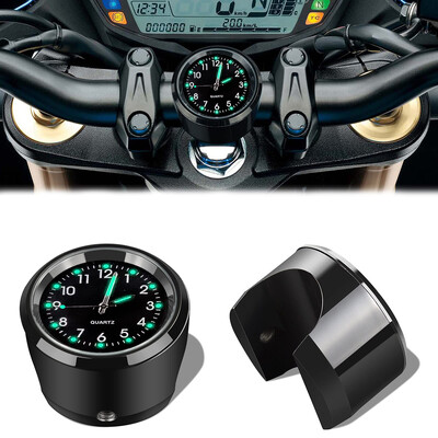 Ceas cu quartz luminos din aluminiu 22-25mm Motocicletă Scooter Suport pe ghidonul bicicletei Ceas Afișare timp Ceas Accesorii moto