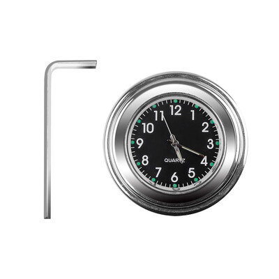 Ceas cu quartz luminos din aluminiu 22-25mm Motocicletă Scooter Suport pe ghidonul bicicletei Ceas Afișare timp Ceas Accesorii moto