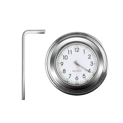 Ceas cu quartz luminos din aluminiu 22-25mm Motocicletă Scooter Suport pe ghidonul bicicletei Ceas Afișare timp Ceas Accesorii moto