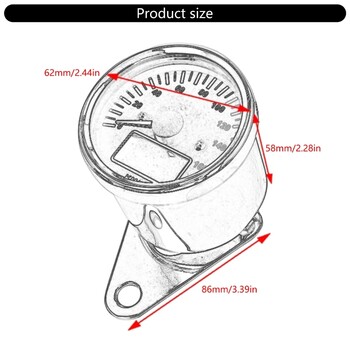 Ταχόμετρο πίνακα οργάνων ταμπλό οργάνων 12V μοτοσικλέτας LCD με ταχύμετρο