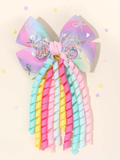 ncmama Rainbow Unicorn garbanotieji juostiniai lankeliai plaukų segtukai mergaitėms Mieli kutai plaukų segtukai mergaitei arklio uodegos laikiklis Boutique plaukų aksesuarai