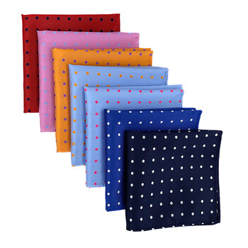 VEEKTIE Brand Fashion Πουά Μαντήλι τσέπης Hanky 25cm Extra Big Ανδρικό Επίσημο Σμόκιν Νυφικό Κόκκινο