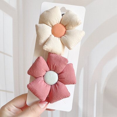 2 bucăți/set noi agrafe de păr cu flori dulci și fundite pentru fete drăguțe fundite de desene animate agrafe agrafe pentru copii accesorii pentru păr cadou