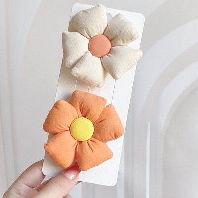 2 bucăți/set noi agrafe de păr cu flori dulci și fundite pentru fete drăguțe fundite de desene animate agrafe agrafe pentru copii accesorii pentru păr cadou