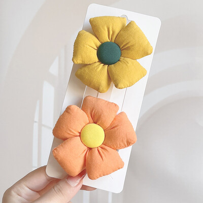 2 bucăți/set noi agrafe de păr cu flori dulci și fundite pentru fete drăguțe fundite de desene animate agrafe agrafe pentru copii accesorii pentru păr cadou