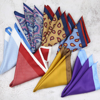 Linbaiway Pocket Square Hanky για Ανδρικά Μαντήλια Paisley με floral στάμπα Πετσέτες στήθους τσέπης για πάρτι