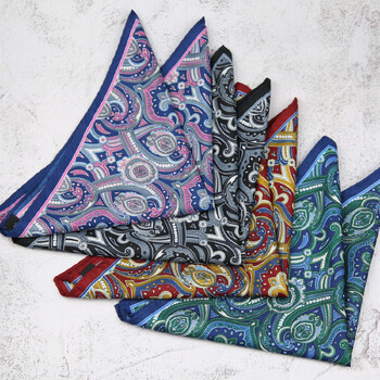 Linbaiway Pocket Square Hanky για Ανδρικά Μαντήλια Paisley με floral στάμπα Πετσέτες στήθους τσέπης για πάρτι