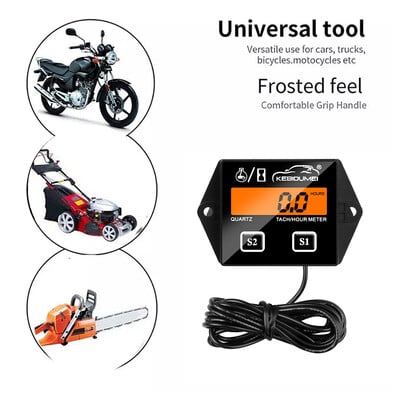 Contor tahometru digital al motorului Tahometru Indicator motor rezistent la apă RPM Iluminare de fundal LCD pentru motocicletă cursa motorului motor mașină barcă