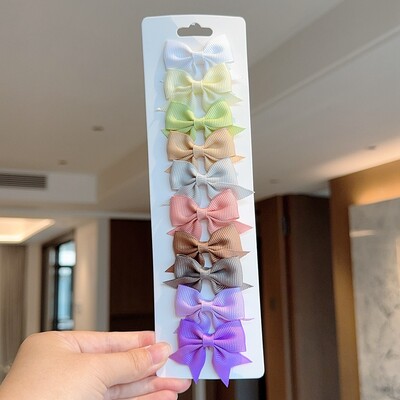 10 bucăți/set agrafe de păr BB solide pentru fete drăguțe, panglică, fundițe, agrafe de boutique, agrafe, accesorii pentru păr pentru copii, cadouri