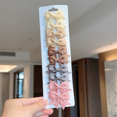 10 bucăți/set agrafe de păr BB solide pentru fete drăguțe, panglică, fundițe, agrafe de boutique, agrafe, accesorii pentru păr pentru copii, cadouri