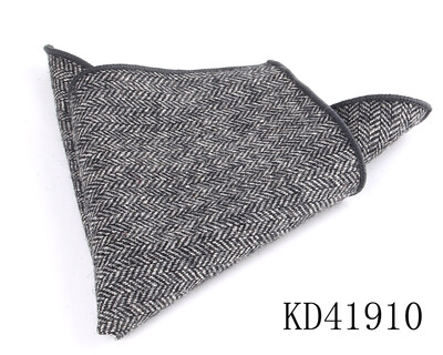 Batistă de lână de modă pentru bărbați Costum pătrat de buzunar în carouri de lână Hankies de afaceri cu model de heringbone prosop de buzunar în carouri