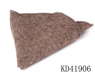 Batistă de lână de modă pentru bărbați Costum pătrat de buzunar în carouri de lână Hankies de afaceri cu model de heringbone prosop de buzunar în carouri