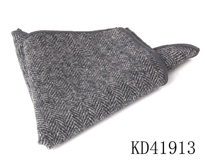 Batistă de lână de modă pentru bărbați Costum pătrat de buzunar în carouri de lână Hankies de afaceri cu model de heringbone prosop de buzunar în carouri