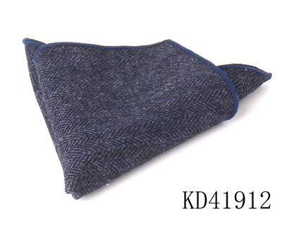 Batistă de lână de modă pentru bărbați Costum pătrat de buzunar în carouri de lână Hankies de afaceri cu model de heringbone prosop de buzunar în carouri