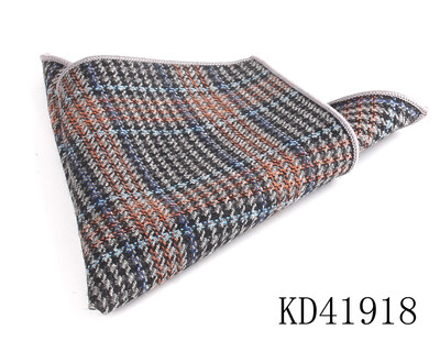 Batistă de lână de modă pentru bărbați Costum pătrat de buzunar în carouri de lână Hankies de afaceri cu model de heringbone prosop de buzunar în carouri