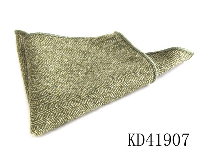 Batistă de lână de modă pentru bărbați Costum pătrat de buzunar în carouri de lână Hankies de afaceri cu model de heringbone prosop de buzunar în carouri