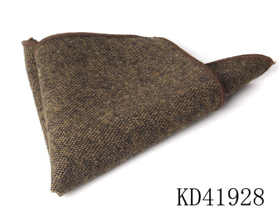 Batistă de lână de modă pentru bărbați Costum pătrat de buzunar în carouri de lână Hankies de afaceri cu model de heringbone prosop de buzunar în carouri