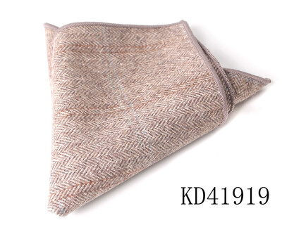 Batistă de lână de modă pentru bărbați Costum pătrat de buzunar în carouri de lână Hankies de afaceri cu model de heringbone prosop de buzunar în carouri