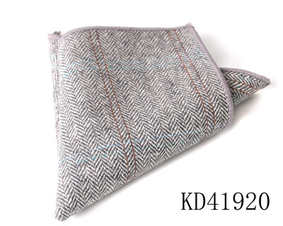 Batistă de lână de modă pentru bărbați Costum pătrat de buzunar în carouri de lână Hankies de afaceri cu model de heringbone prosop de buzunar în carouri