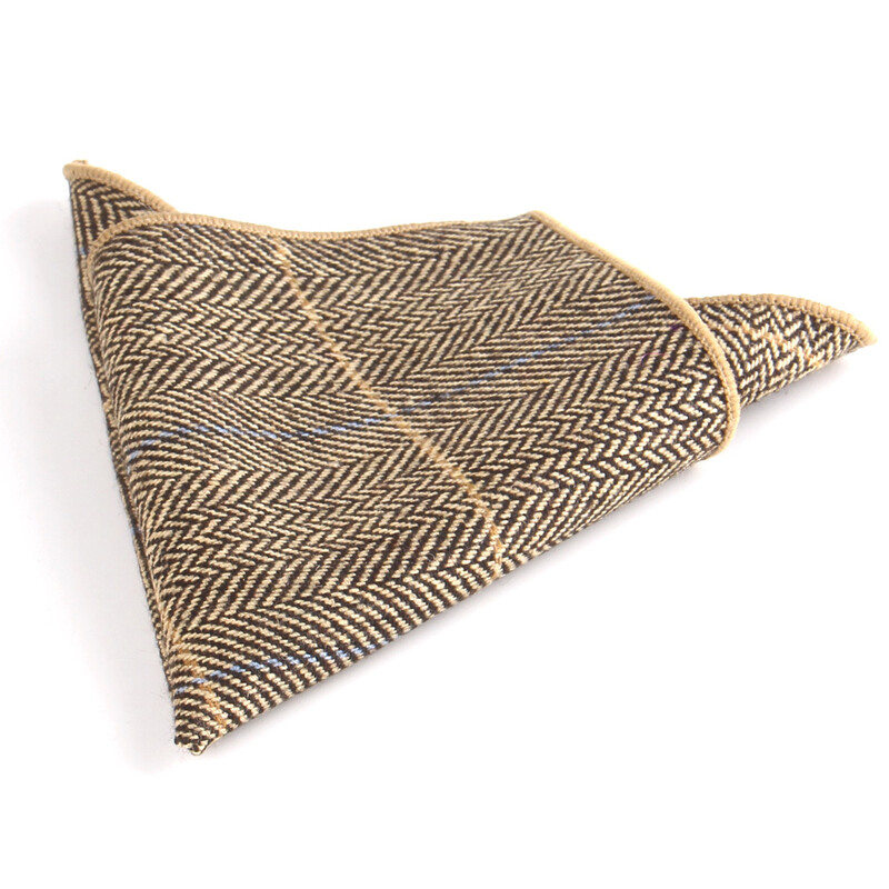 Batistă de lână de modă pentru bărbați Costum pătrat de buzunar în carouri de lână Hankies de afaceri cu model de heringbone prosop de buzunar în carouri