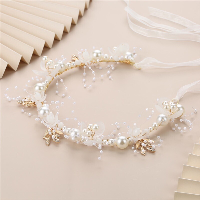 2023. Mladenka Vjenčani dodaci za kosu Biserni cvijet Traka za glavu Djevojke Kristalna cvjetna kruna Vijenac Obruč za glavu Ukras za glavu Nakit za kosu