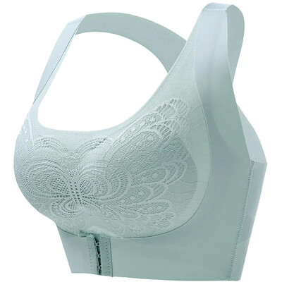 1 buc sutien sport din dantelă fără sudură lenjerie de corp fără inel de oțel sutien confortabil de dimensiuni mari cu cataramă în față vestă