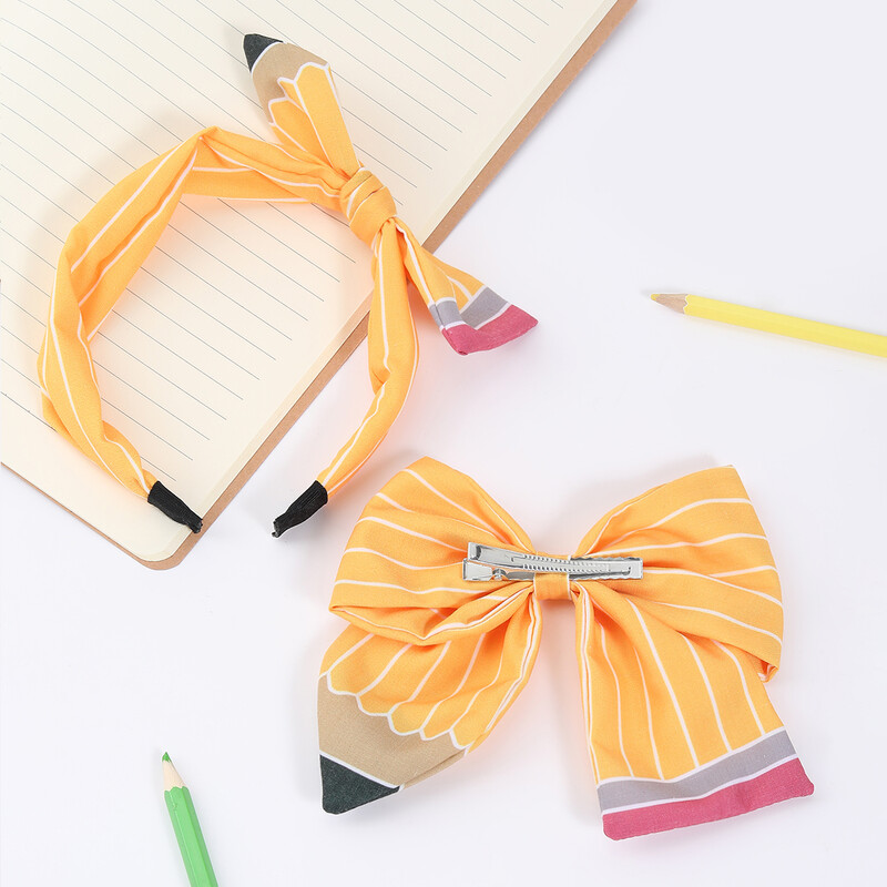 Set kopči za kosu s mašnom od 2 komada za djevojčice, slatka traka za kosu s mašnom u obliku olovke, dodaci za kosu za djevojčice, dječji darovi