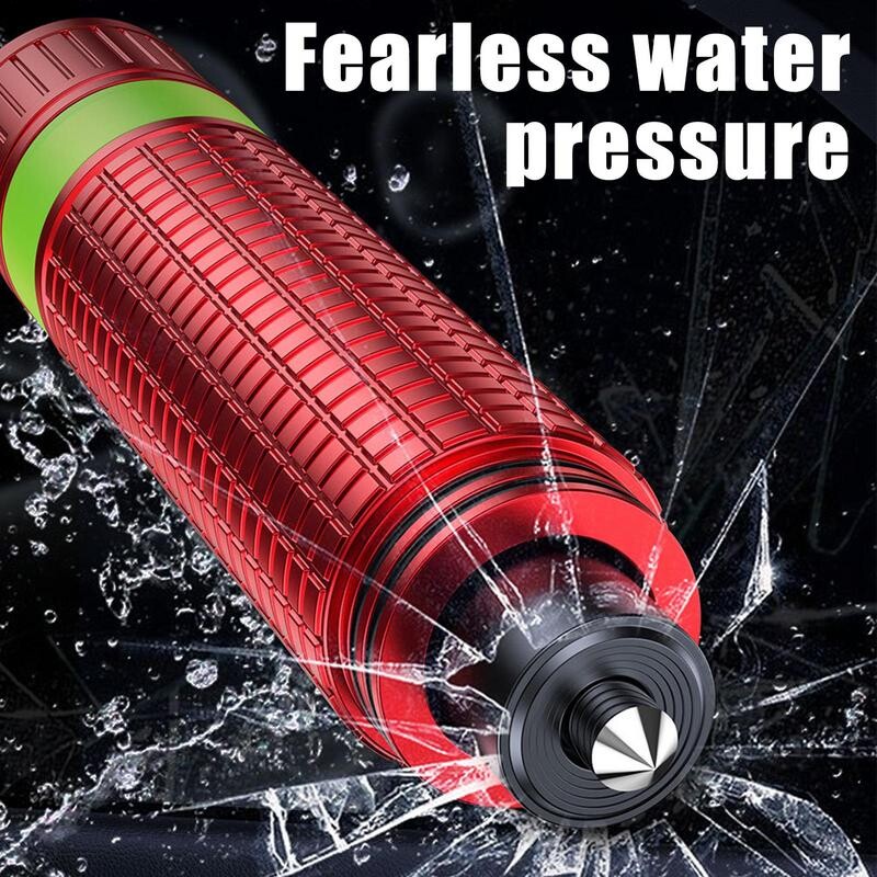 Automobilio saugos plaktukas 2 viename pabėgimo įrankis su lango laužytuvu ir saugos diržo pjaustytuvu, švytinčiu lango plaktuko įrankiu automobilių priedams